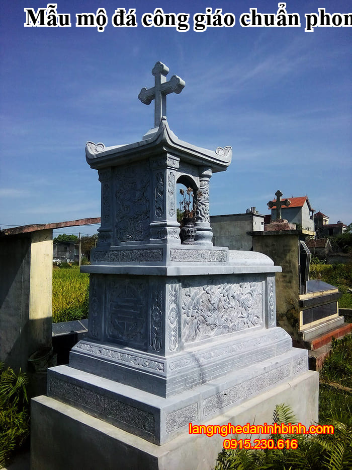 Mẫu mộ đá công giáo chuẩn phong thủy