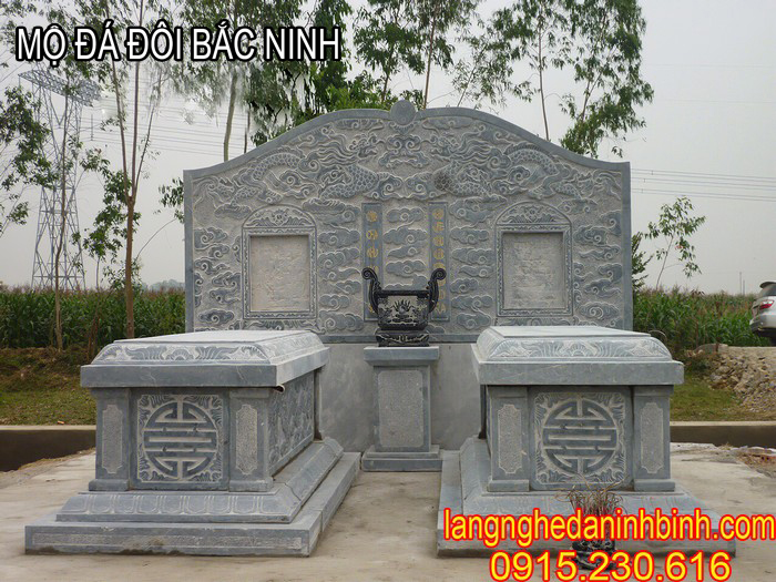 Mộ đôi đá Bắc Ninh đẹp - Xây mộ đôi đá tự nhiên ở Bắc Ninh đẹp giá rẻ