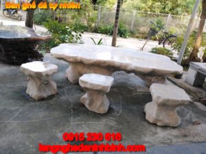 Bàn ghế đá đẹp – Bộ bàn ghế đá ngoài trời - 3
