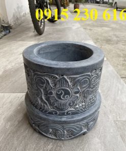 Bat hương đá chạm hoa văn đẹp